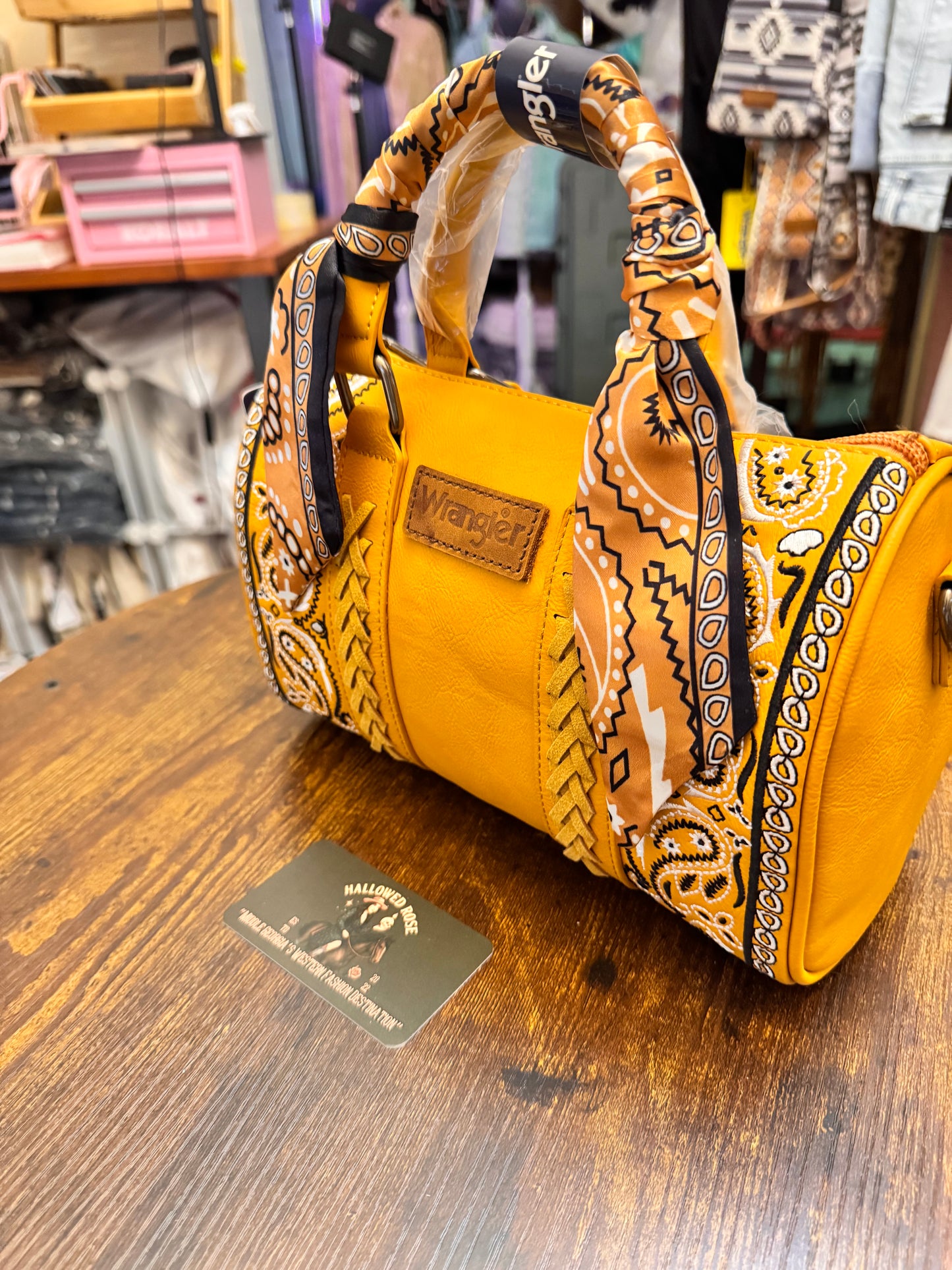 Wrangler Braided Paisley Bandana Boston Bag