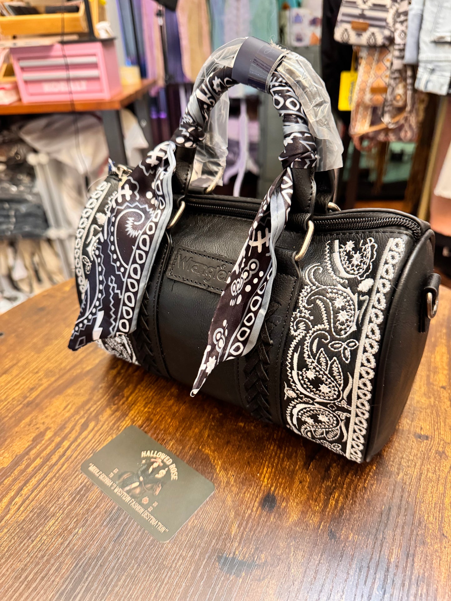 Wrangler Braided Paisley Bandana Boston Bag