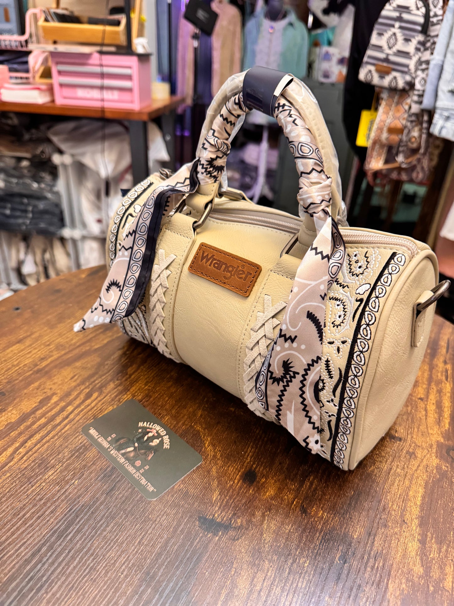 Wrangler Braided Paisley Bandana Boston Bag