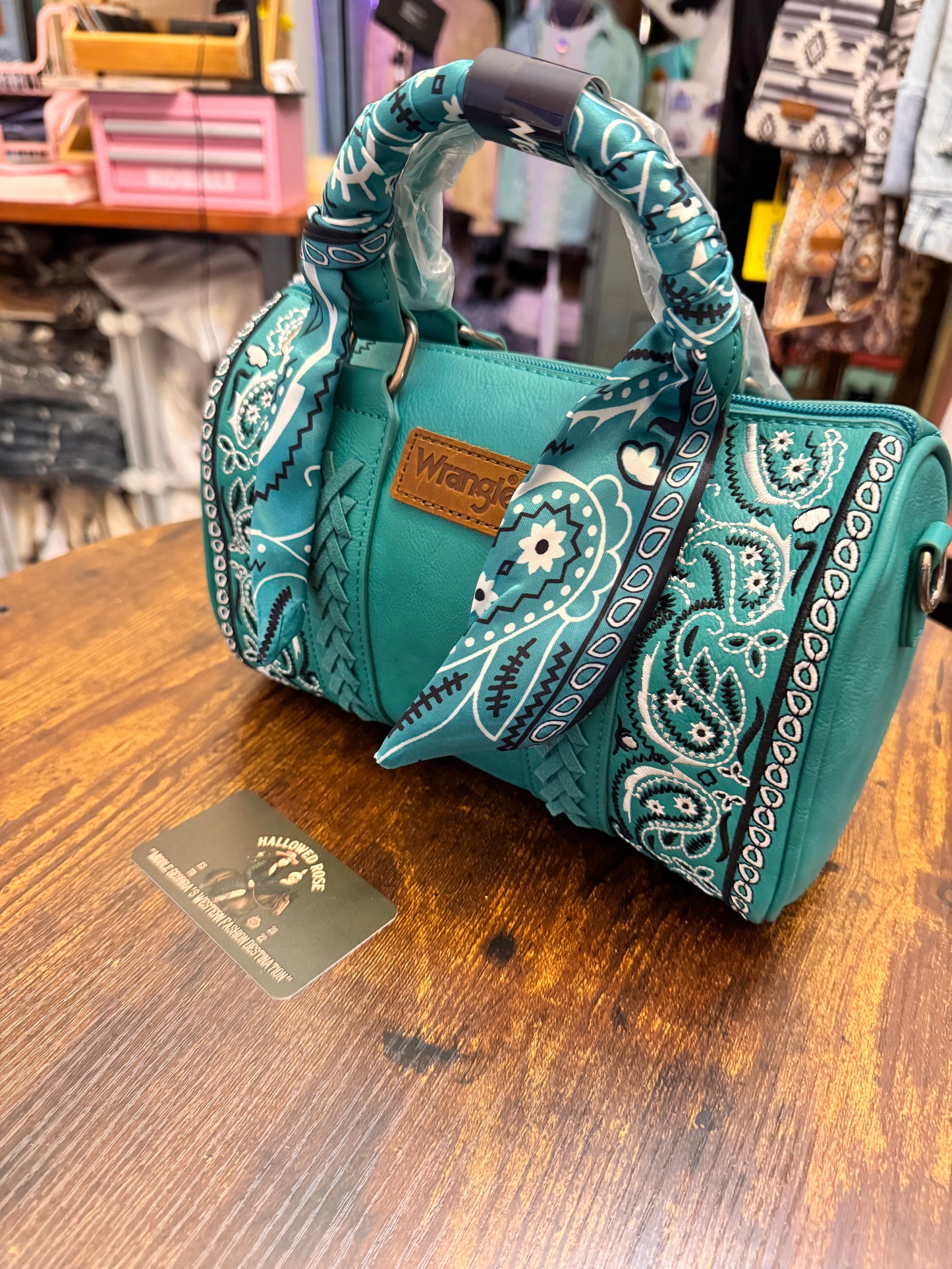 Wrangler Braided Paisley Bandana Boston Bag
