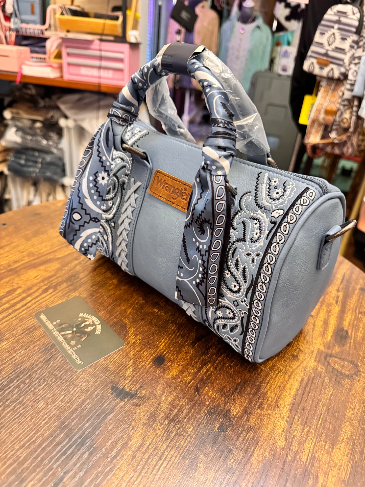 Wrangler Braided Paisley Bandana Boston Bag