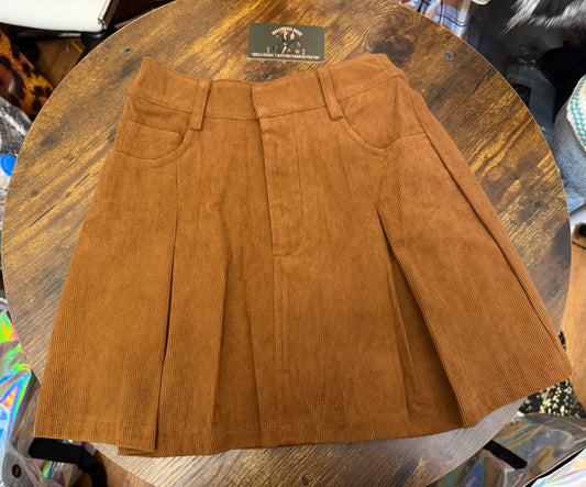 Saddle Creek Camel Corduroy Skort