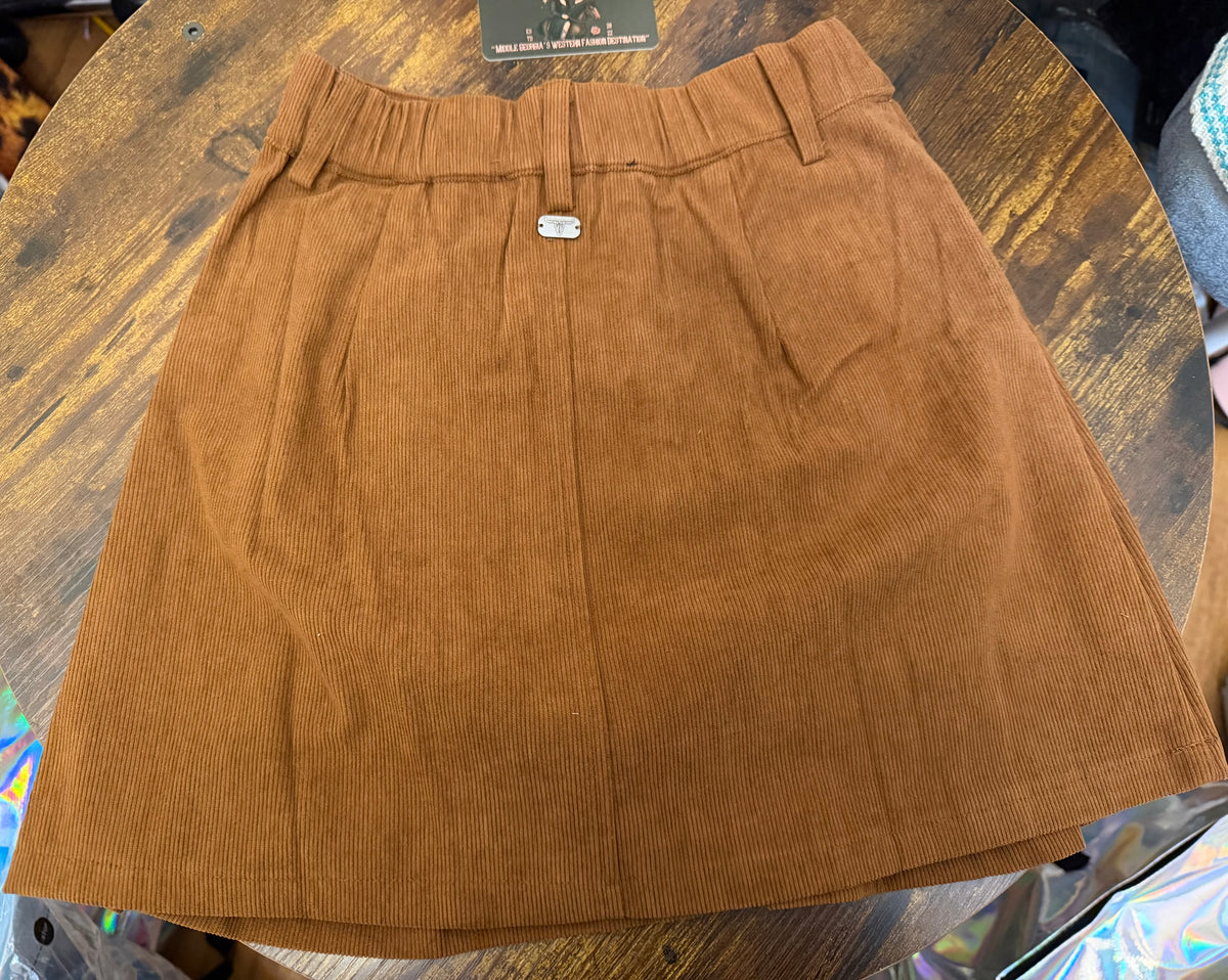 Saddle Creek Camel Corduroy Skort