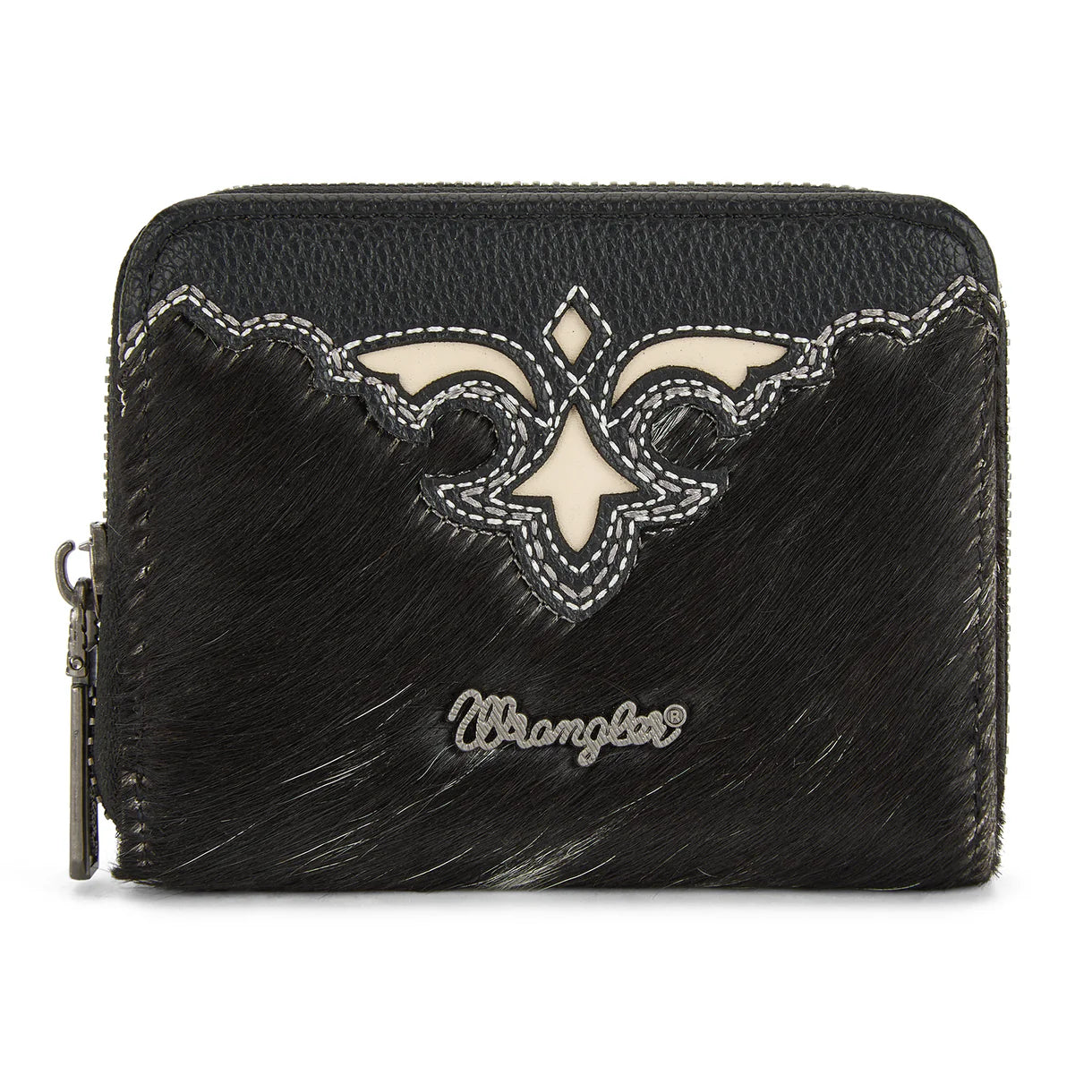 Wrangler Genuine Hair-On Cowhide Zip-Around Wallet
