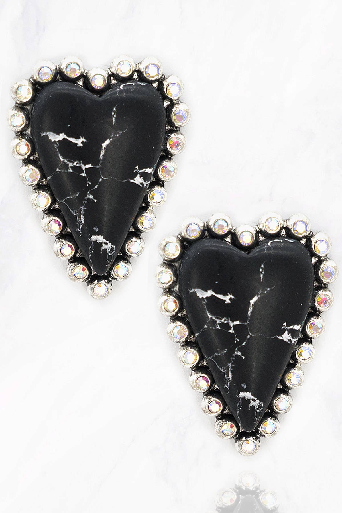 Arc Heart Earrings: Turquoise