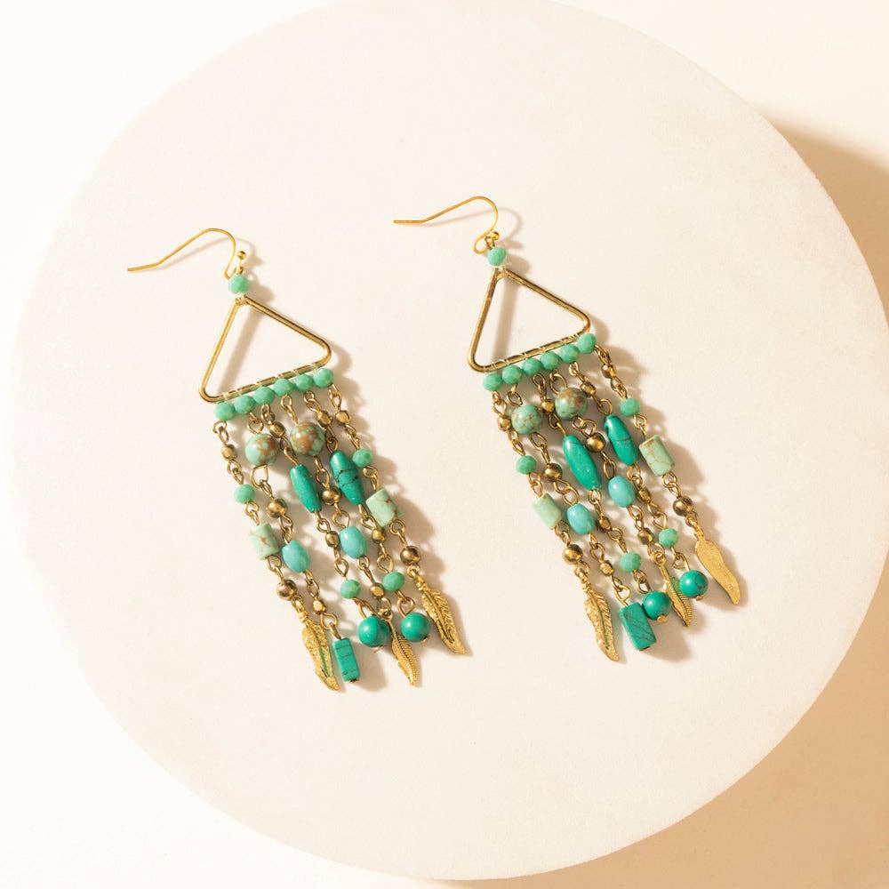 Rio Grande Beaded Earrings in Breezy Teal: Breezy Teal