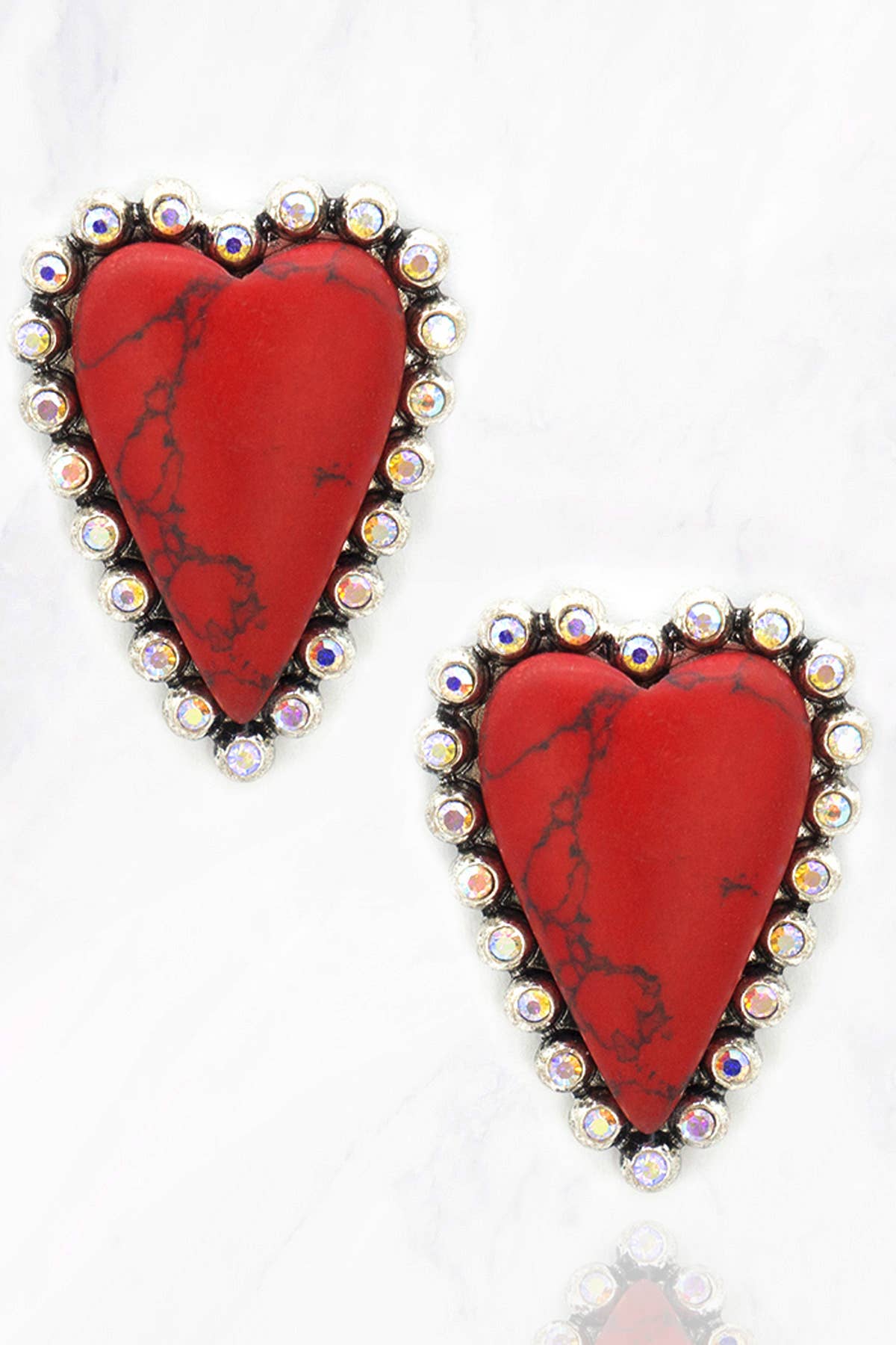 Arc Heart Earrings: Turquoise
