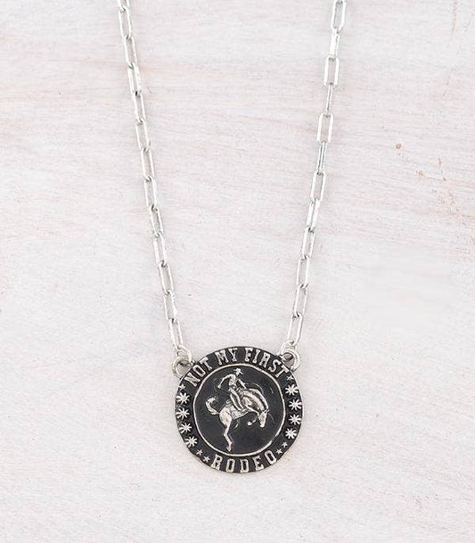 Rodeo Cowboy Necklace: Silver