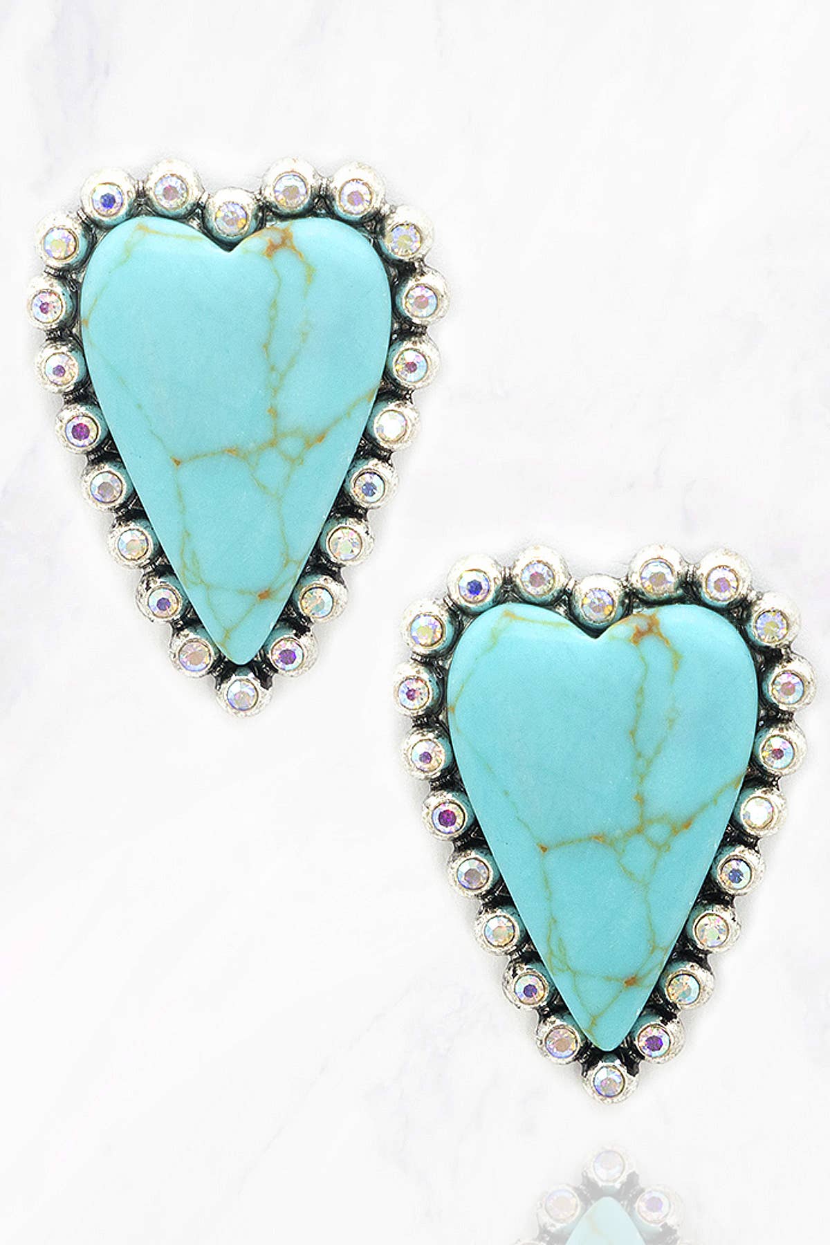 Arc Heart Earrings: Turquoise