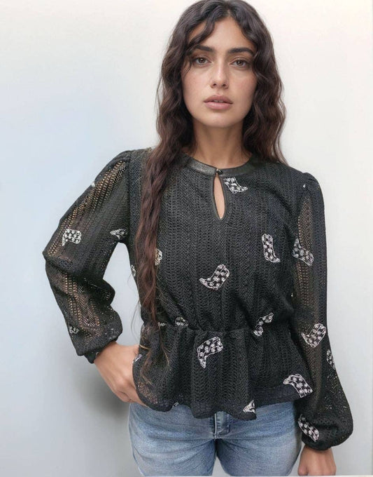 Boot Scootin' Crochet Blouse