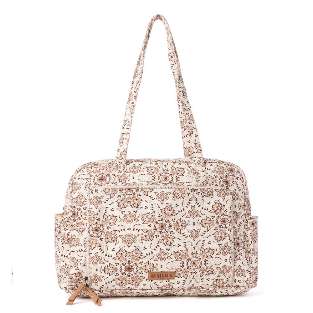 Sunnyfield Cotton Diaper Bag in Mocha Beige: Mocha Beige