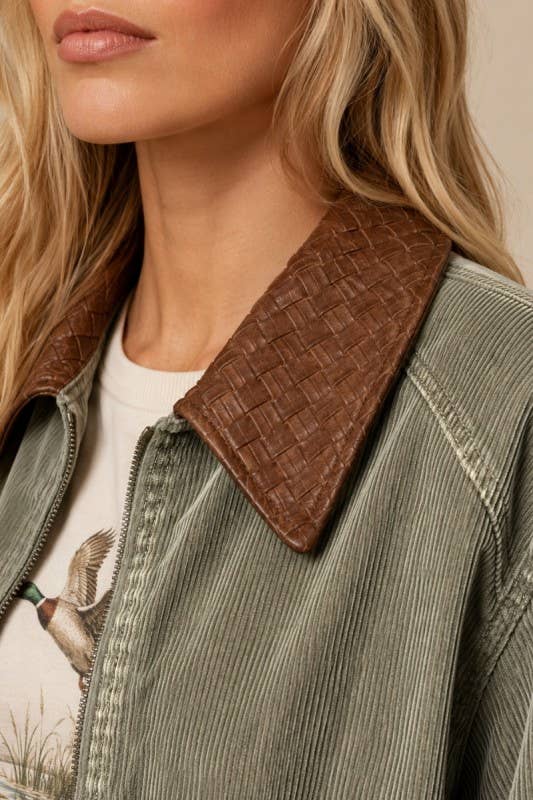 Mineral Wash  Corduroy Bomber Jacket