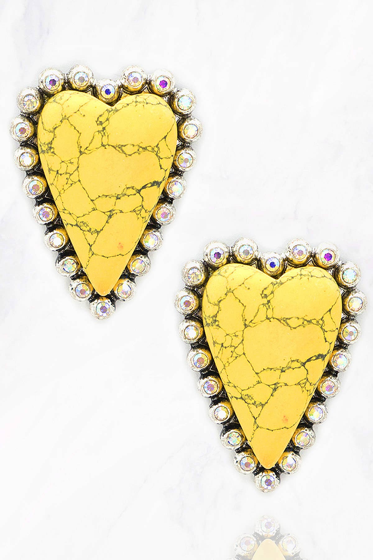 Arc Heart Earrings: Turquoise