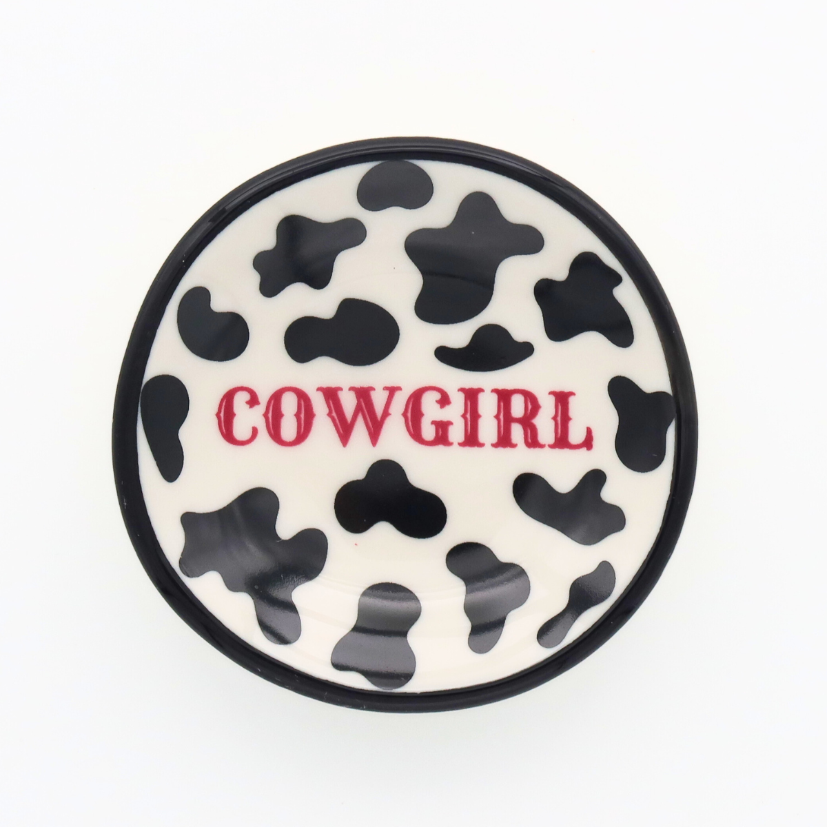 Ring Dish Cowgirl Cow Print