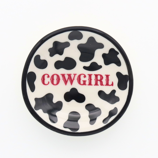 Ring Dish Cowgirl Cow Print