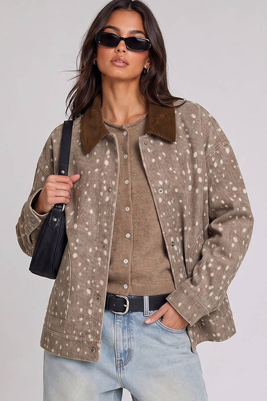 Camo & Bambi Print Western Jacket
